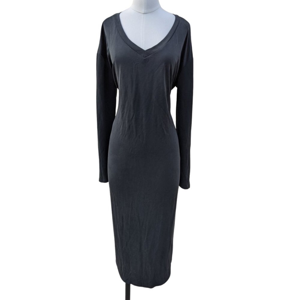 Black Long Sleeve Maxi Dress - JODIFL
